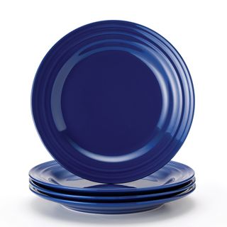 Rachael Ray Double Ridge 11 inch Blue Dinner Plates (set Of 4)
