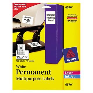 Avery 480 Count Permanent Multipurpose Labels   White (1.25X1.75)