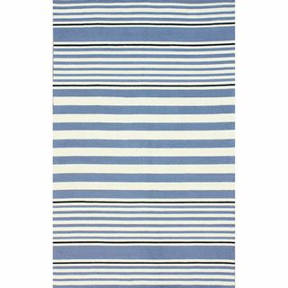 Nuloom Handmade Stripes Blue Wool Rug (5 X 8)
