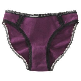 Gilligan & OMalley Womens Cotton With Lace Bikini   Embassy Purple S