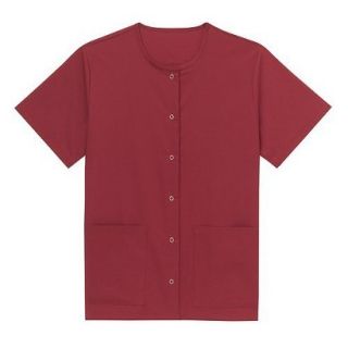 Medline Ladies Snap Front Scrub Top with Two Pockets   Raspberry (Small)