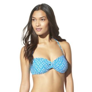 Mossimo Womens Mix and Match Printed Bandeau Swim Top  Cool Blue XL