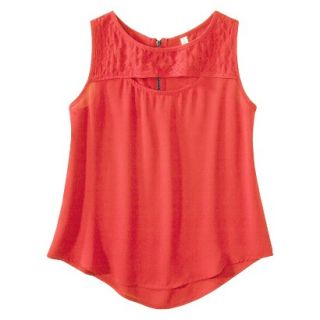 Xhilaration Juniors Sleeveless Quilted Top   Hyper Coral L(11 13)