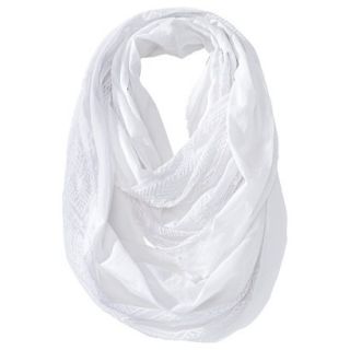 Merona Infinity Scarf with Lace   White