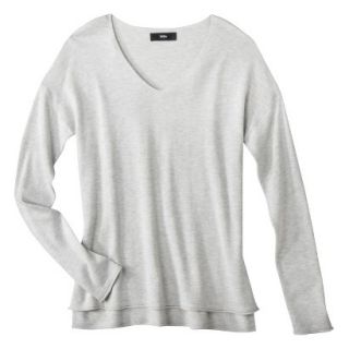 Mossimo Womens V Neck Pullover Sweater   Heather Gray XS