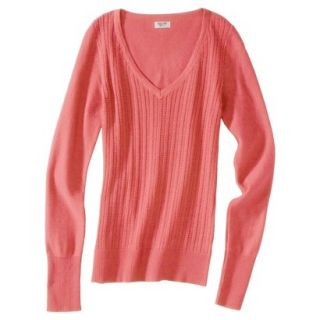 Mossimo Supply Co. Juniors Pointelle Sweater   Coral S(3 5)
