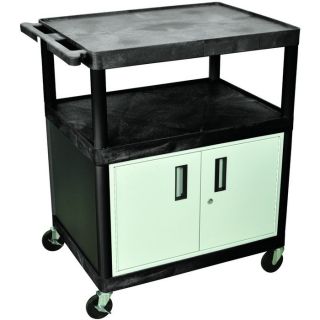 Luxor Utility Cart with Locking Cabinet   400 Lb. Capacity, 40.25 Inch H,