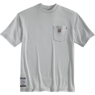 Carhartt Flame Resistant Short Sleeve T Shirt   Light Gray, 2XL, Regular Style,