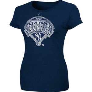 New York Yankees Majestic MLB Womens Mandate To Win Heathered T Shirt