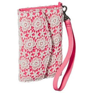 Merona Flower Embroidered Cell Phone Case Wallet with Removable Wristlet Strap  
