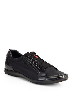 Prada Nylon Laced Sneakers   Black  Prada Shoes