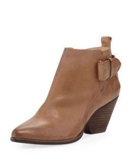 Womens Reina Belted Leather Bootie, Taupe   Frye
