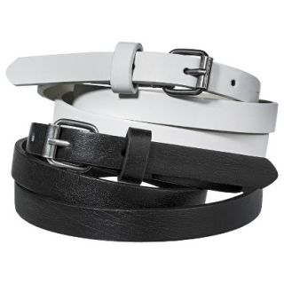 Mossimo Supply Co. Two Pack Skinny Belt   Black/White S