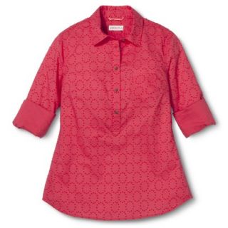 Merona Womens Popover Favorite Shirt   Blazing Coral   S