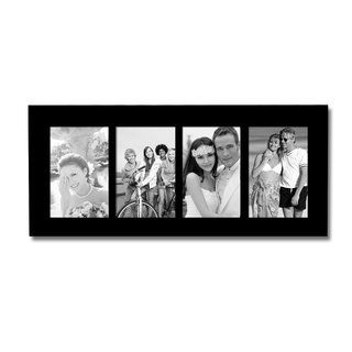 Adeco Adeco 4 photo Black Wood 3.5x5 Picture Frame Black Size Other