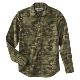 Mossimo Supply Co. Mens Long Sleeve Button Down   Green Camouflage M