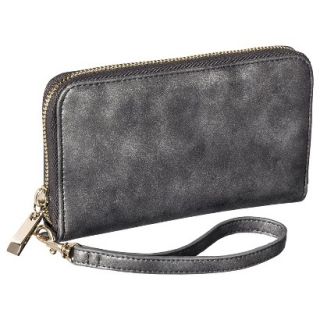 Merona Solid Cell Phone Case Wallet with Removable Wristlet Strap   Gray