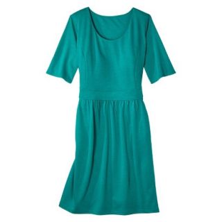 Merona Womens Plus Size Elbow Sleeve Ponte Dress   Monterey Blue 3