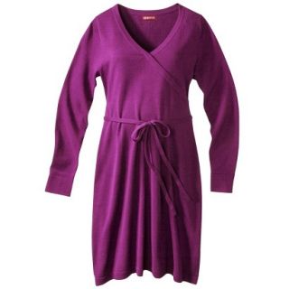 Merona Maternity Long Sleeve V Neck Sweater Dress   Purple S
