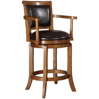 Manchester 24 inch High Swivel Counter Stool In Classic Oak Finish