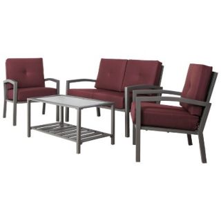Outdoor Patio Furniture Set Threshold 4 Piece Red Aluminum, Squier Collection