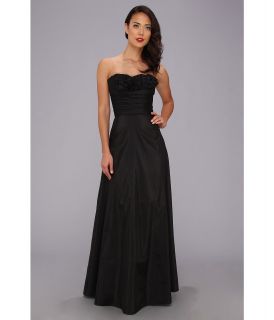Unique Vintage Strapless Taffeta Gown Womens Dress (Black)