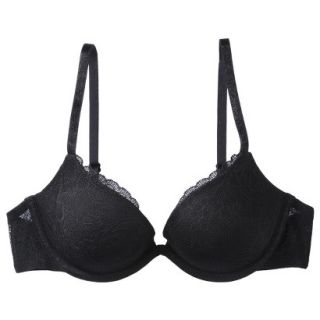 Gilligan & OMalley Womens Favorite Push Up Plunge Bra   Black Lace 38D