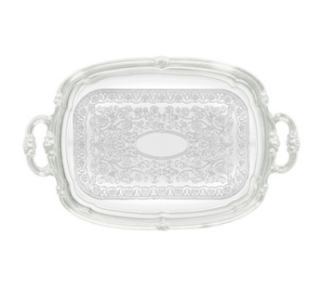 Winco Oblong Serving Tray, Chrome Plated, Gadroon Edge w/ Engraving, 19.5 x 12.5 in