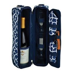 Picnic At Ascot Deluxe Wine Carrier For Two Trellis Blue