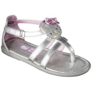 Toddler Girls Hello Kitty Sandals   Silver 6