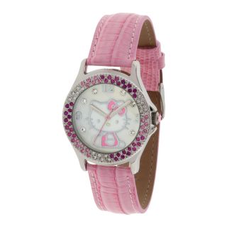 Hello Kitty Pink Crystal Accent Watch, Womens