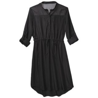 Mossimo Womens 3/4 Sleeve Shirt Dress   Black S