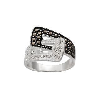Bridge Jewelry Pure Silver Plated Marcasite Ring, Size 9