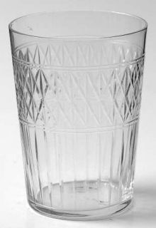 Unknown Crystal Unk6461 (Clear) 10 Oz Flat Tumbler   All Clear, Cut XS & Bands,