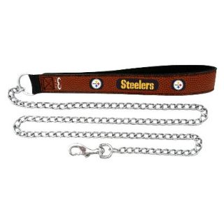 Pittsburgh Steelers Football Leather 2.5mm Chain Leash   M