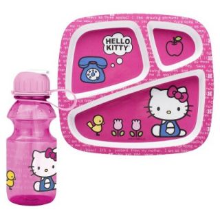Hello Kitty Divided Tray and Bottle Set