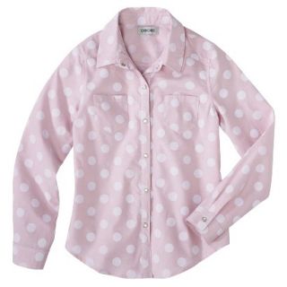 Cherokee Girls Button Down Shirt   Porcelain Pink XS
