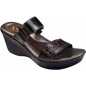 Naot Womens Treasure Espresso Brown Croc Patent Shoes, Size 36 M   38014 SA2