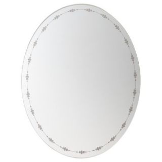 Oval Mirror Threshold Oval Mirror with Ornate Design
