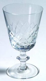 Unknown Crystal Unk4197 Wine Glass   Criss Cross Cut On Bowl, No Trim