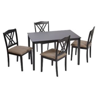 Target Table Set TMS 5 Piece Double Cross Back Dining Set   Black