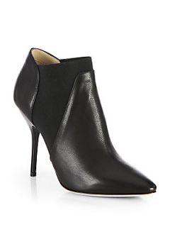 Jimmy Choo Delve Suede & Leather Mixed Media Ankle Boots   Black