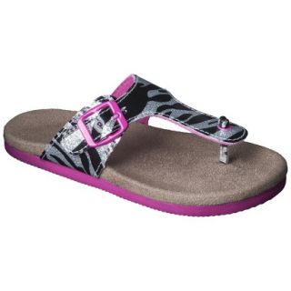 Girls Zebra Footbed Sandals   Multicolor 10 11