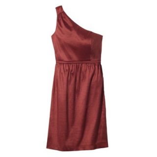 Womens Plus Size One Shoulder Shantung Dress   Burnese Spice   20W