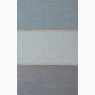 Handmade Blue/ Gray Wool Te X Tured Rug (36 X 56)