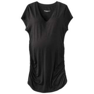 Liz Lange for Target Maternity Short Sleeve V Neck Tunic Top   Black XS