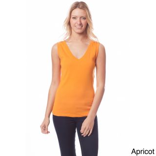 AtoZ AtoZ Womens Cotton V neck Tank Orange Size M (8  10)