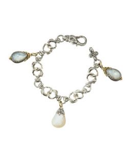 Three Mother of Pearl Charm Bracelet