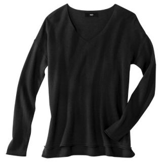 Mossimo Womens V Neck Pullover Sweater   Black S