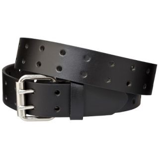 Dickies Mens Double Perforated Leather Belt   Black 36